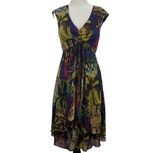 Monroe & Main Size 8 Y2K Mesh Baby Doll Dress Empire Waist Fairy Grunge Abstract